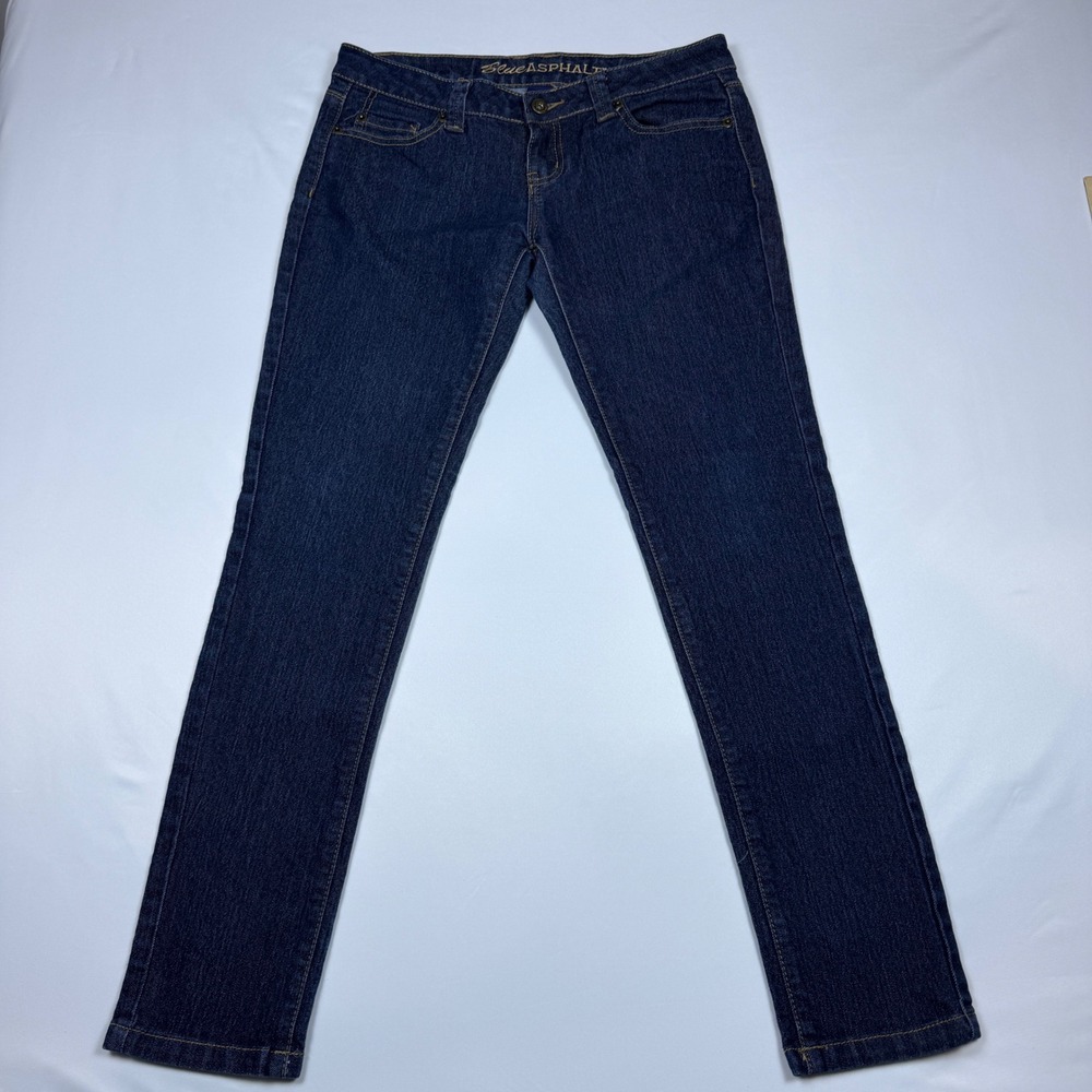 Blue Asphalt Womens Skinny Jeans Dark Wash Low Rise Stretch Denim‎ WS-46 Size 9